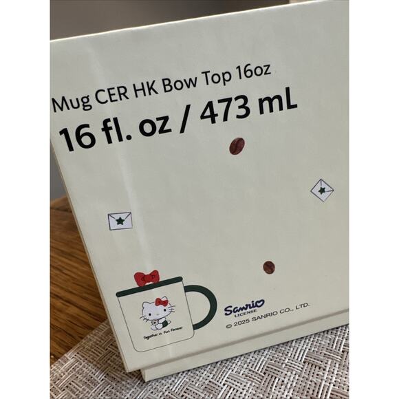 Starbucks x Hello Kitty Limited Edition 16oz Ceramic Mug w/ Lid New In Box - Picture 6 of 6